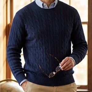 Daniel Cremieux Signature Collection 100% Cashmere Navy Crewneck Sweater (L)